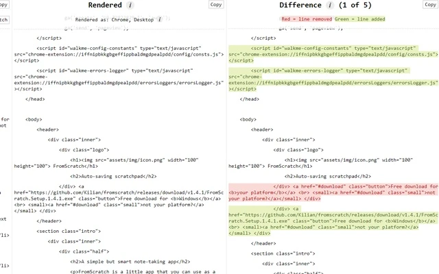 View rendered source