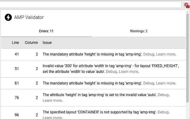 Amp validator