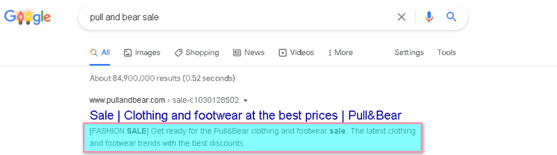 A couple of meta description examples that are
