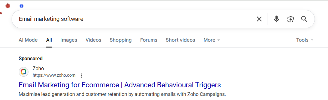 example-of-sponsored-on-google-serps-for-the-search-term-email-marketing-software