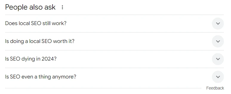 People also ask PAA boxes