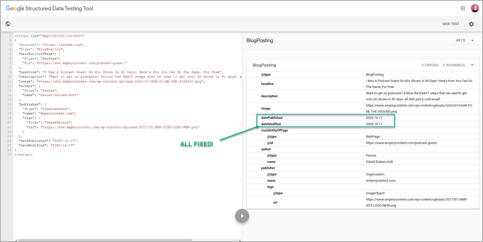 Step create the schema markup